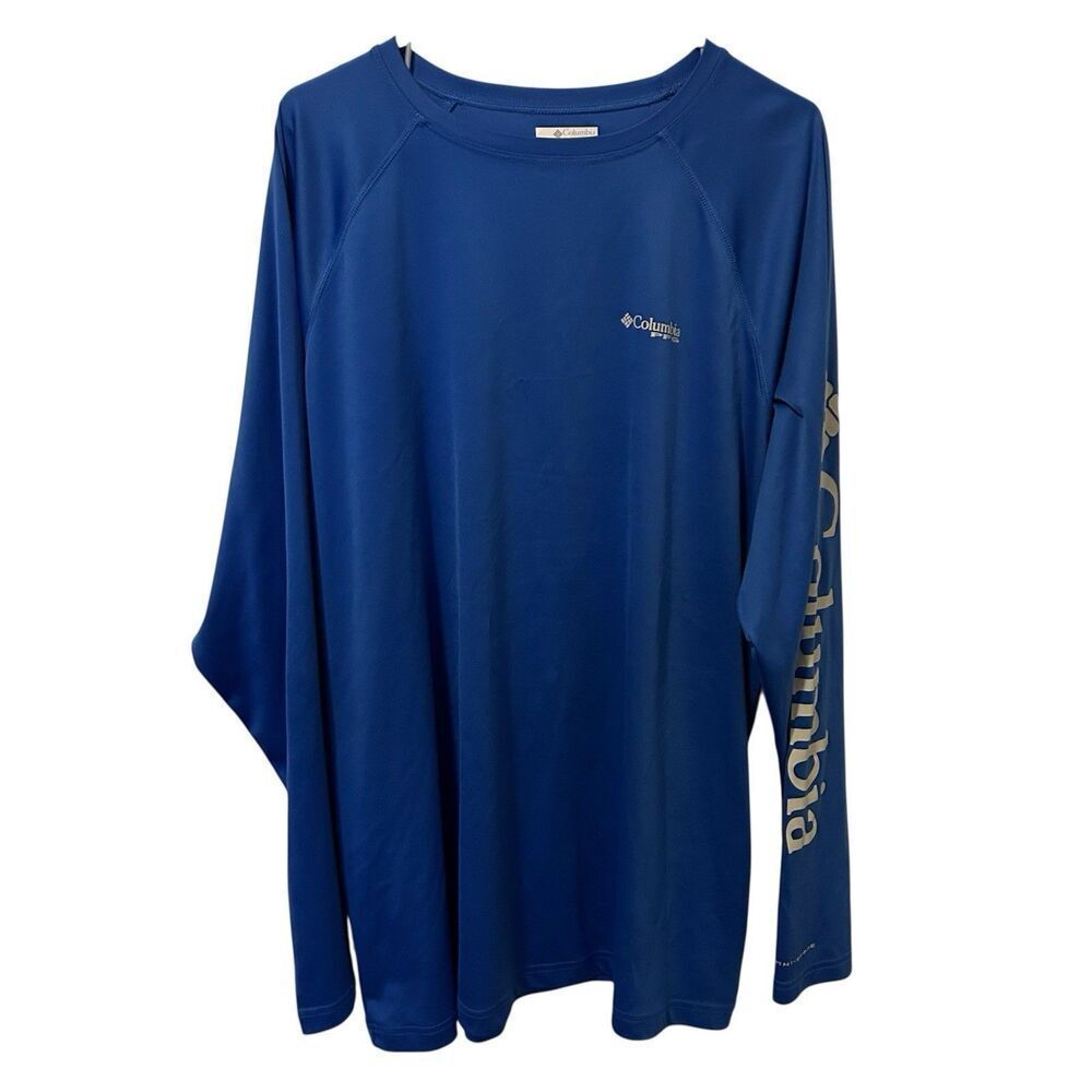 Columbia PFG Men’s‎ Blue Long Sleeve Shirt Size 2XL Coastal Beach Outdoor